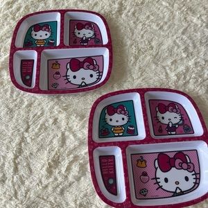 Hello kitty plastic compartment plates